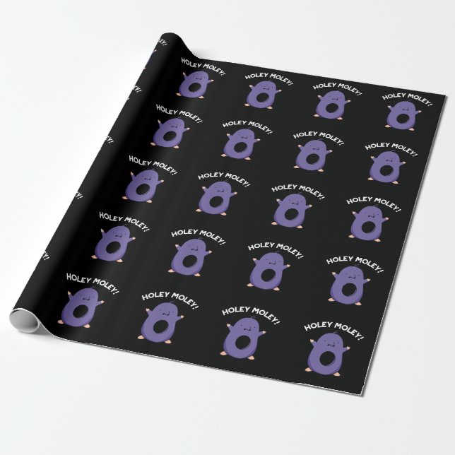 Holey Moley Funny Mole Pun Dark BG Geschenkpapier (Ungerollt)