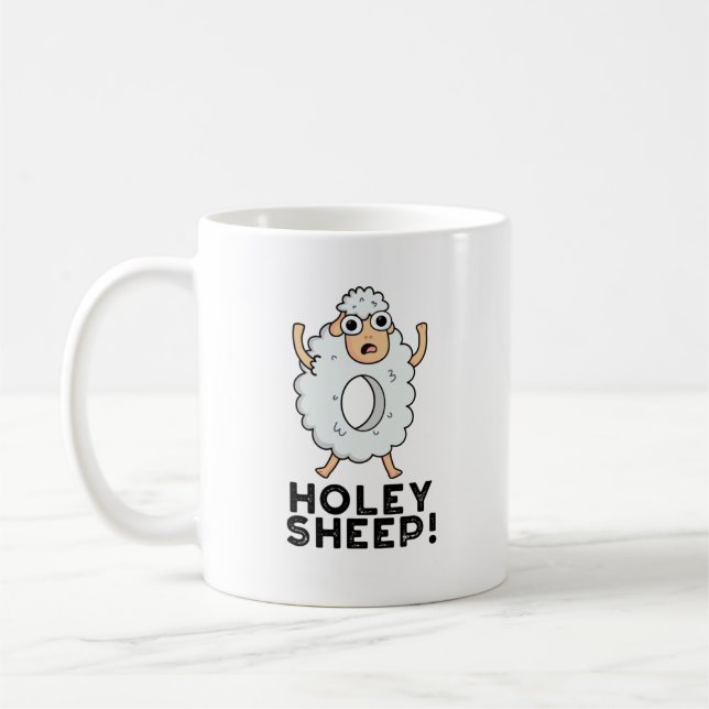 Holey Sheep Funny Animal Puff Kaffeetasse (Links)