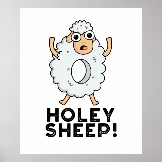 Holey Sheep Funny Animal Puff Poster (Vorne)