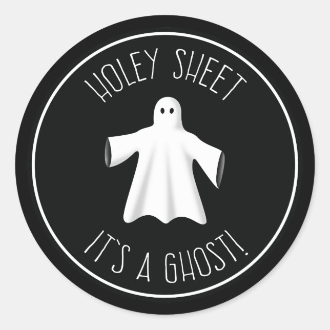 Holey Sheet Es ist ein Geist - lustiges Halloween Runder Aufkleber (Vorderseite)