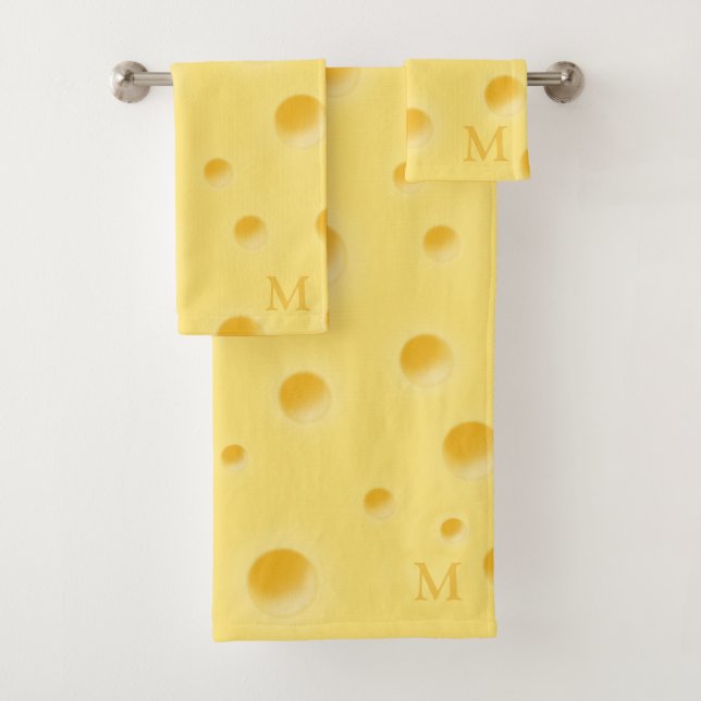 Holey Swiss Cheese Fanciful Mit Monogramm Gift Badhandtuch Set (Insitu)