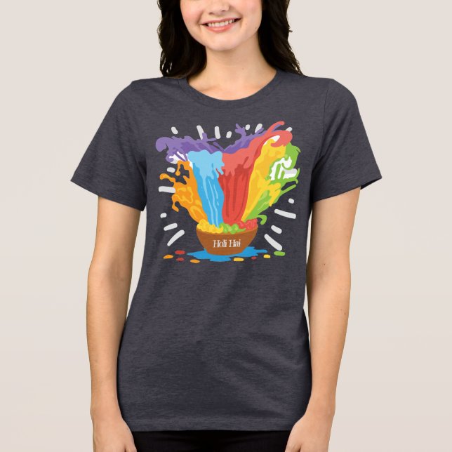 Holi Bowl mit Powder Splashout Tri-Blend Shirt (Vorderseite)