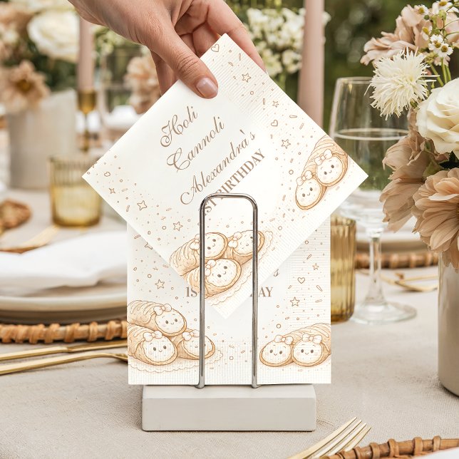 Holi Cannoli Sweet Bakery 1st Birthday Serviette (Von Creator hochgeladen)