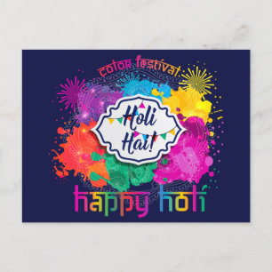 Holi Colorful Paint & Fireworks Postkarte