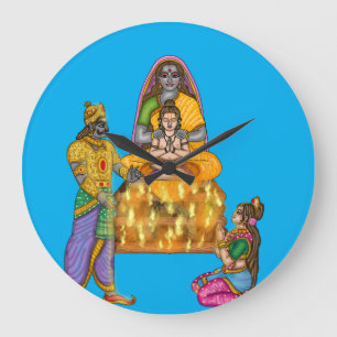 Holi-Fest Wanduhr