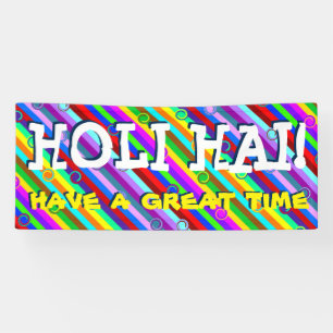 HOLI Festival of Colors - Streifen & Wirbel Banner