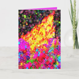 Holi-Feuer mit Farbe und Glitzern Feiertagskarte