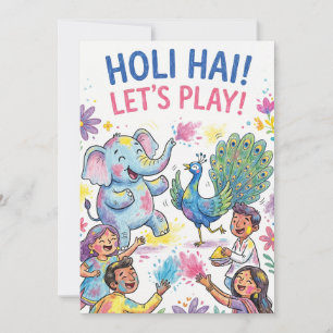 Holi Hai! Lass uns spielen - Holi-Festkarten Feiertagskarte