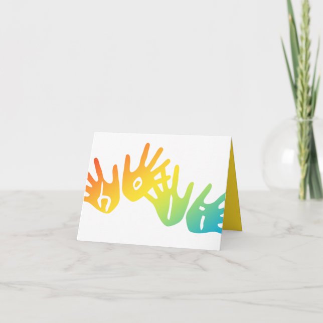 Holi Hände Feiertagskarte (Vorderseite)