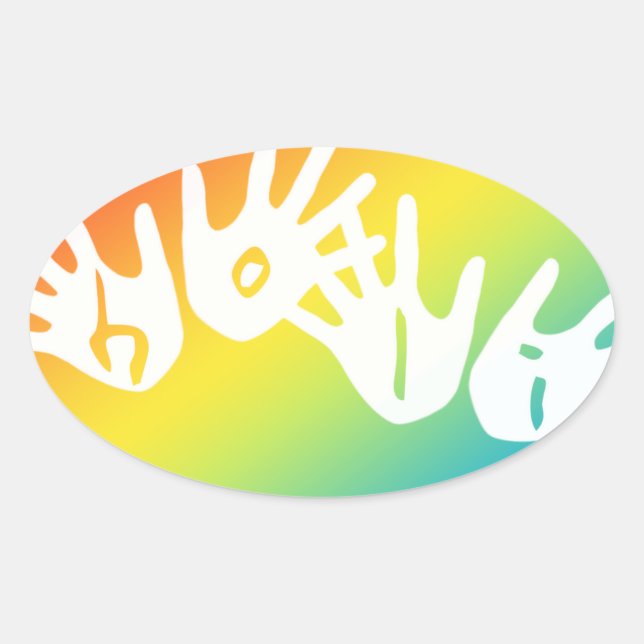 Holi-Hände Ovaler Aufkleber (Vorderseite)