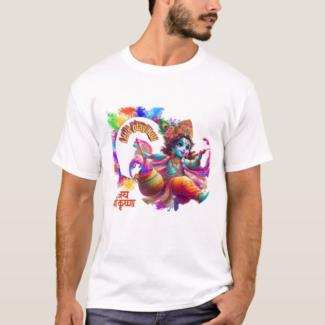 Holi mit krishna T-Shirt (Vorderseite)