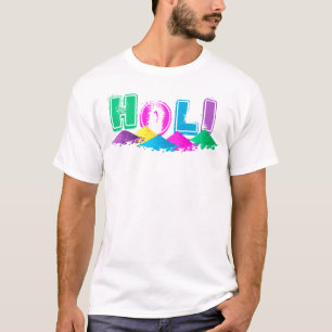 Holi mit Piles von farbigen Pulvern T-Shirt