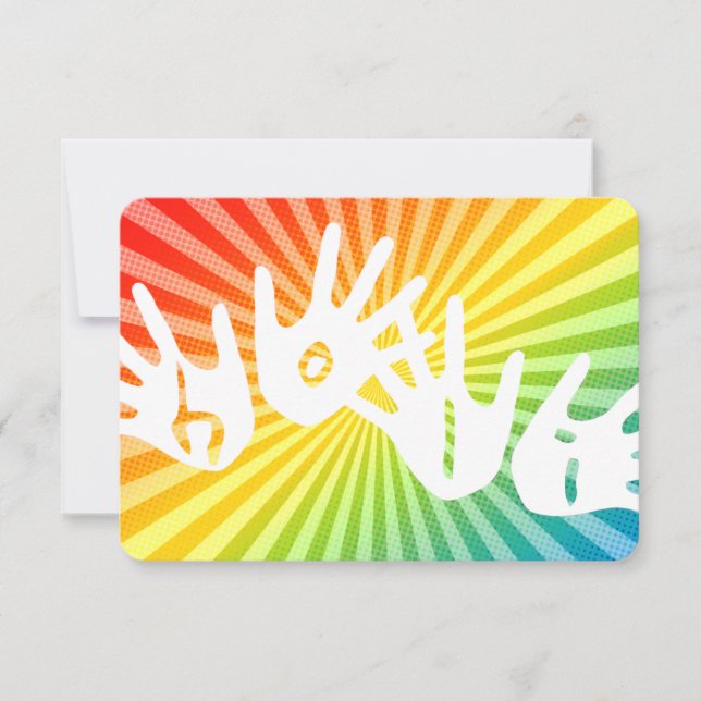 Holi-Regenbogenrochen Einladung (Vorderseite)