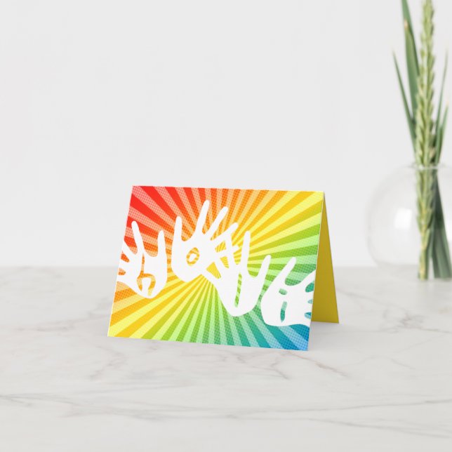 Holi-Regenbogenrochen Feiertagskarte (Vorderseite)