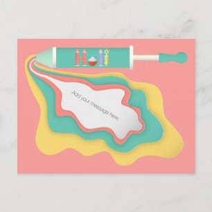 Holi Water Sprayer Papercut Postkarte