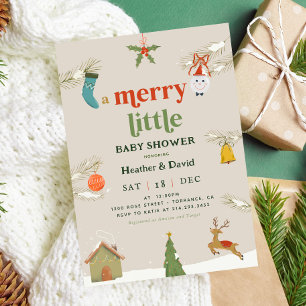 Holiday A Merry Little Baby Dusche Einladung