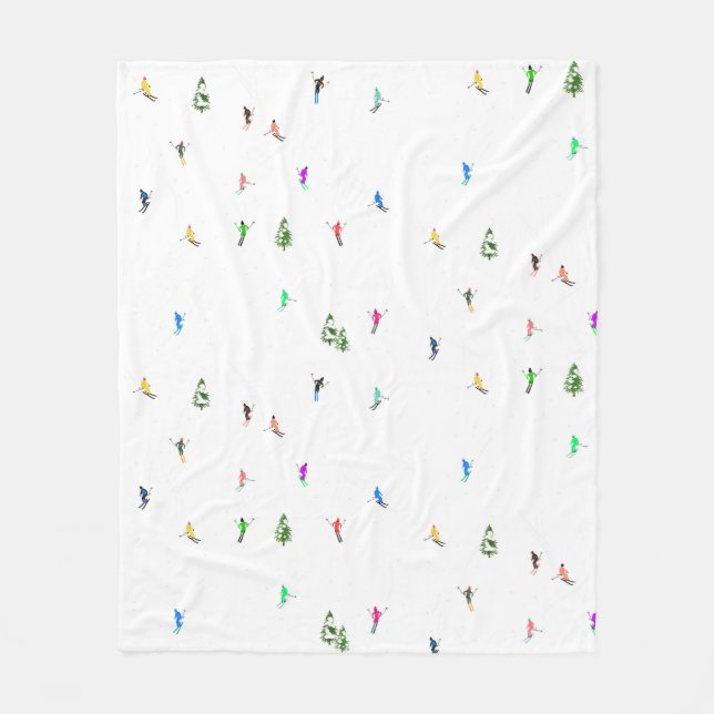 Holiday Alpine Skiern Skifahren Fleecedecke (Vorderseite)