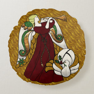 Holiday Angel Rundes Kissen