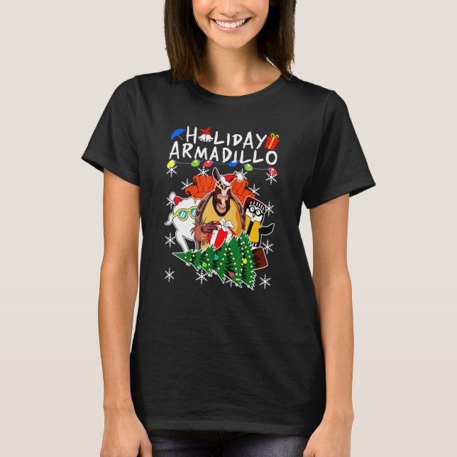 Holiday Armadillo Animal Xmas T-Shirt (Vorderseite)