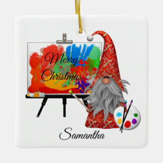 Holiday Artist Gnome Personalisiert Keramikornament