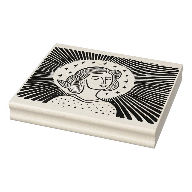 Holiday aura lino-cut stars gummistempel (Stempel)