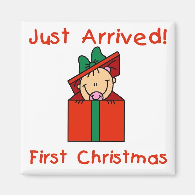 Holiday Baby Girl Nur angekommen Hemden und Gesche Magnet (Vorne)