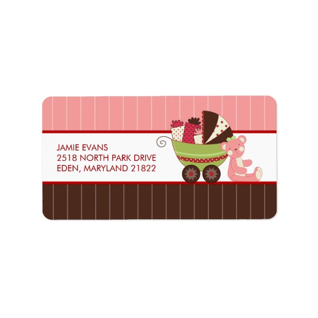 Holiday Baby Shower Address Mailing Labels Adressaufkleber (Vorne)