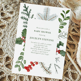 Holiday Baby Shower Einladung, Weihnachtskranz Einladung