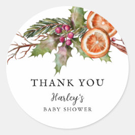 Holiday Baby Shower Gender Neutral Gefallen Runder Aufkleber