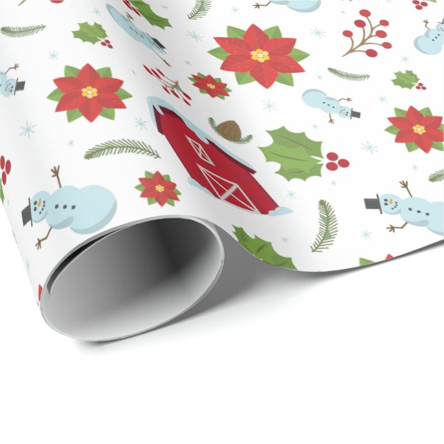 Holiday Barn Wrapping Paper (Hell) Geschenkpapier (Rolleneckpunkt)