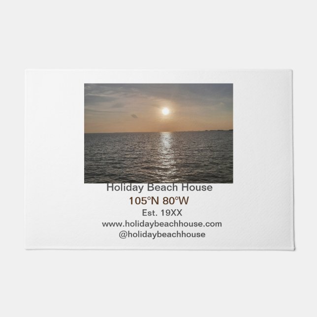 Holiday beach ocean house longitude latitude est.  fußmatte (Vorderseite)