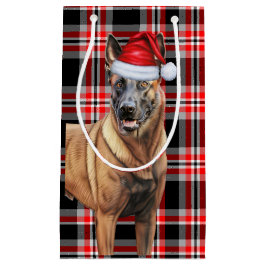 Holiday Belgisch Malinois Dog Karierte Weihnachten Kleine Geschenktüte