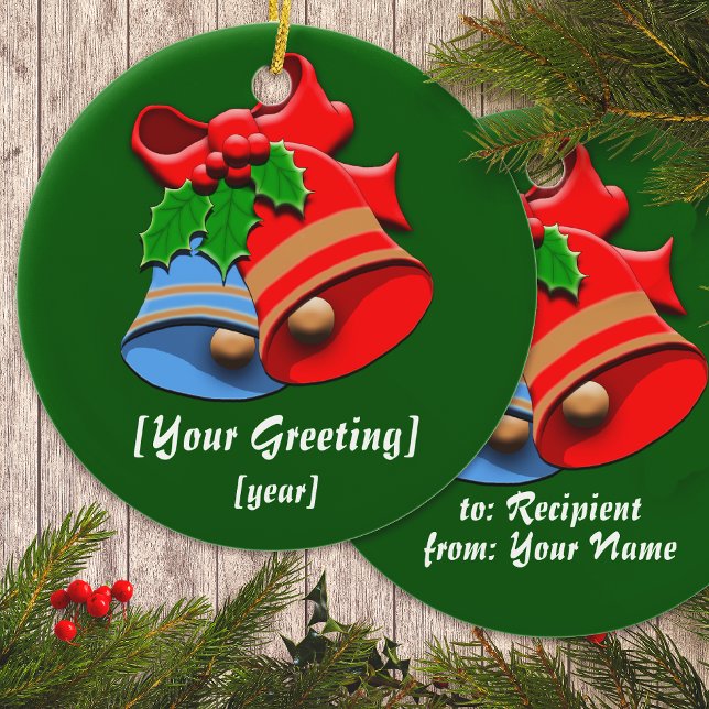 Holiday Bells Christmas Keramik Ornament (Von Creator hochgeladen)