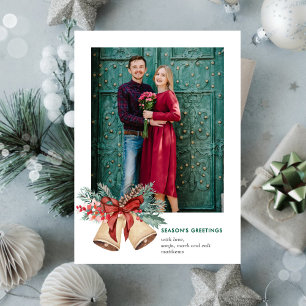 Holiday Bells Foto Holiday Card Feiertagskarte