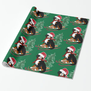 Holiday Bernese Mt Dog Weihnachten Schlitten Geschenkpapier