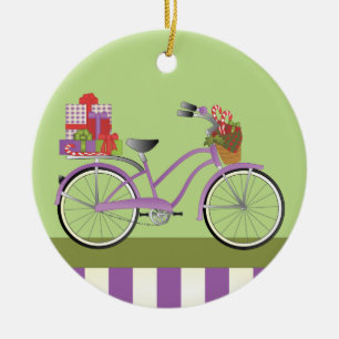 Holiday Bicycle Keramik Ornament