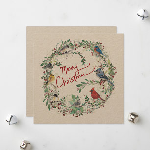 Holiday Birds Wreath Frohe Weihnachten