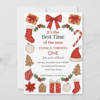 Holiday Birthday Invitation | Winter Celebration Einladung