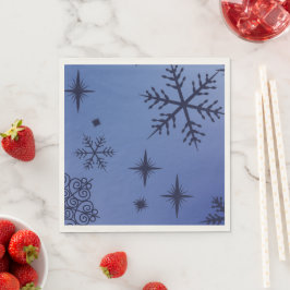 Holiday Black Snowflake Serviette