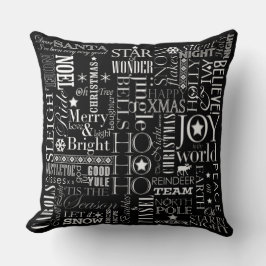 Holiday Blackboard Cotton Throw Kissen 20" x 20"