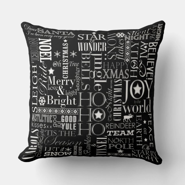 Holiday Blackboard Cotton Throw Kissen 20" x 20" (Vorderseite)