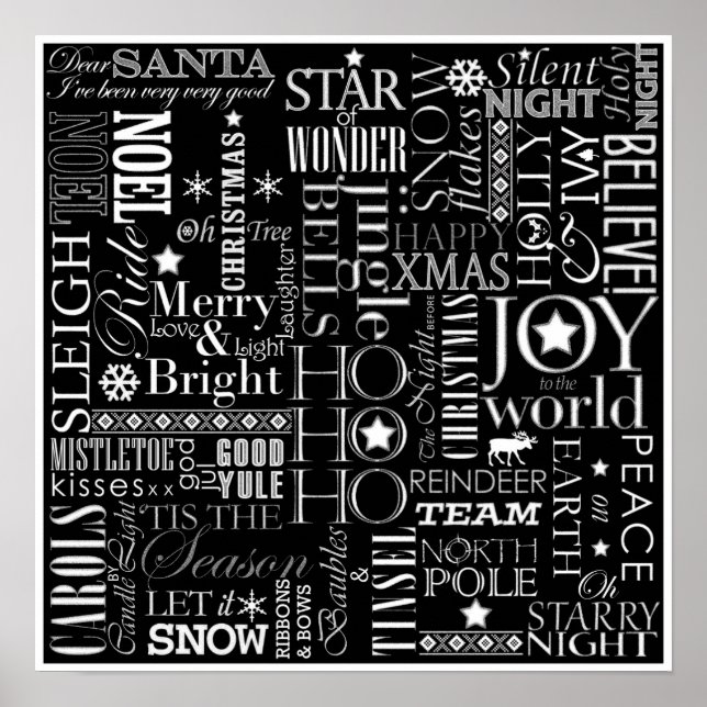 Holiday Blackboard Style Poster 16 x 16Paper Matte (Vorne)