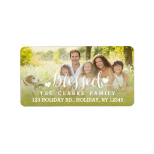 Holiday Blessings   Holiday Foto Address Label Adressaufkleber
