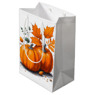 Holiday Blessings Pumpkins Gift Bags Mittlere Geschenktüte