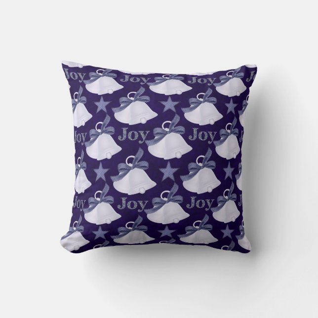 Holiday Blue Bells Design 5 Throw Kissen (Vorderseite)