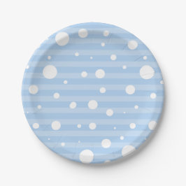 Holiday Blue Snow & Stripes Polka Dot Teller
