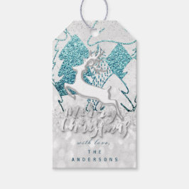 Holiday Blue Spark Herbst Weihnachts Rentier Gray Geschenkanhänger