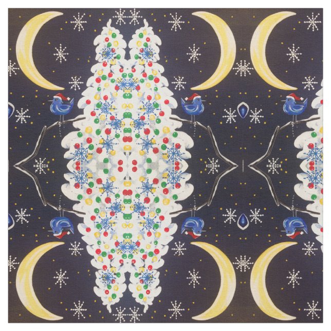 Holiday Bluebird Moon Stoff (Muster)