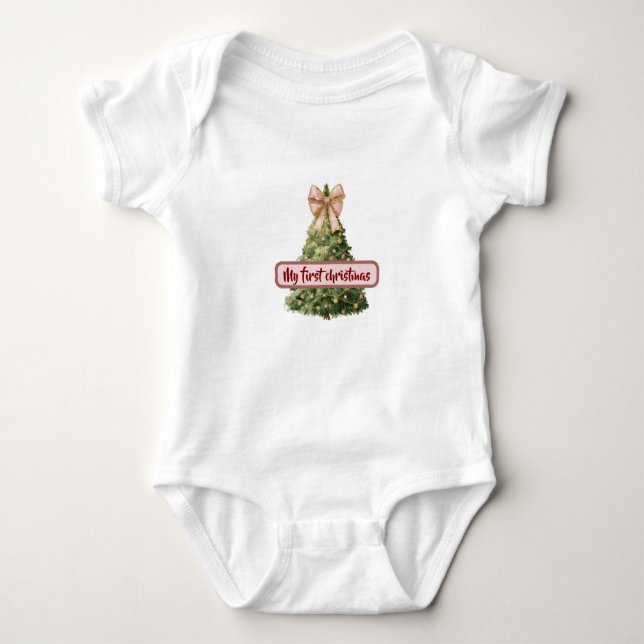 Holiday Bodysuit for Baby – Very First Christmas Baby Strampler (Vorderseite)