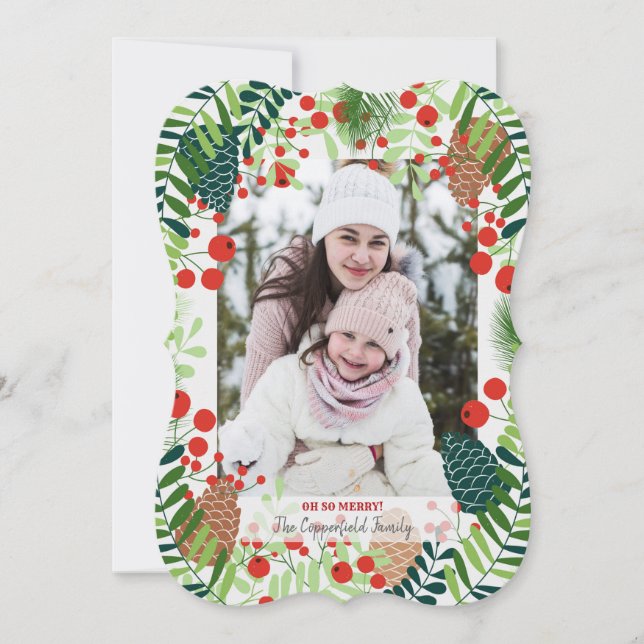 Holiday Bold Foto Card Einladung (Vorderseite)